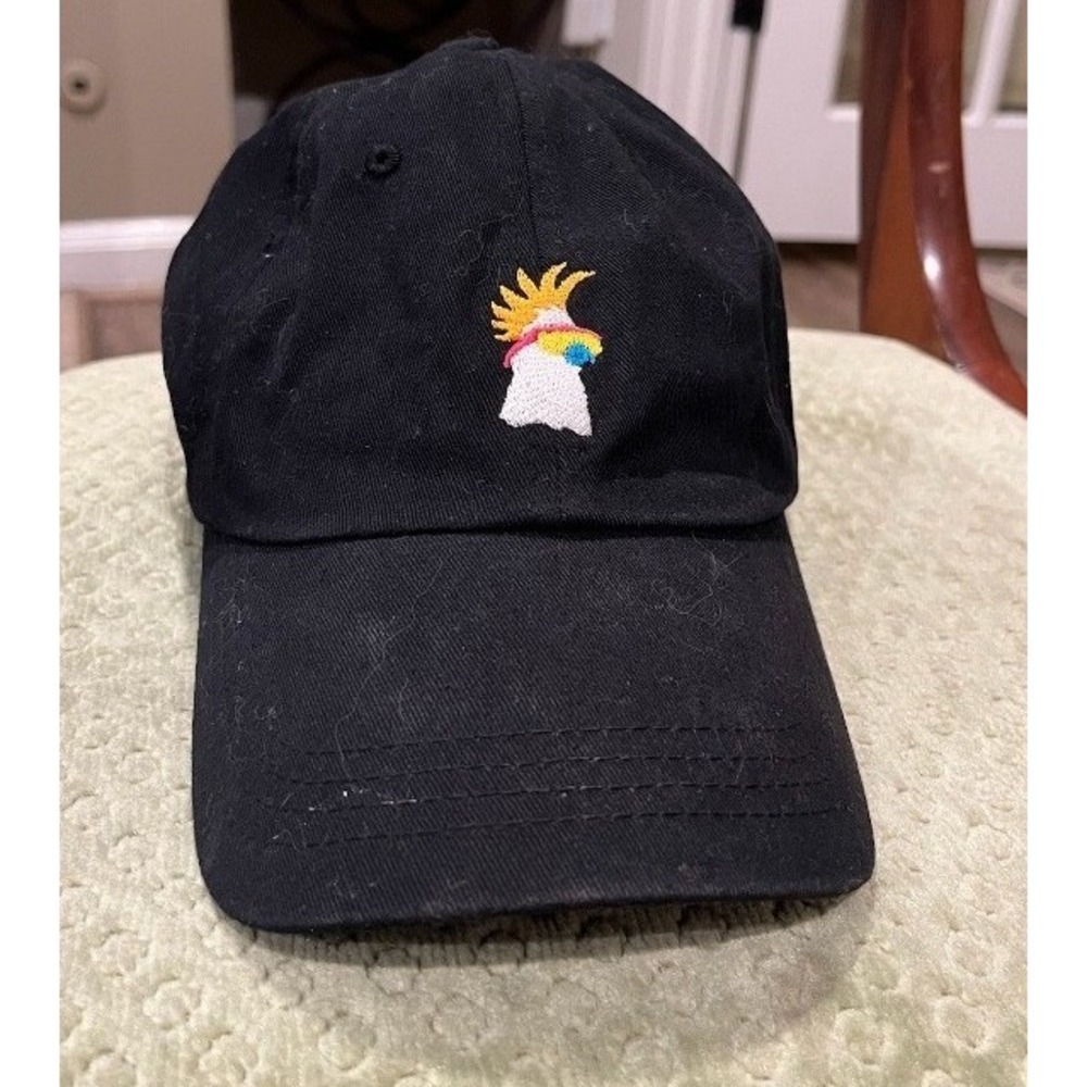 Chubbies Black Cotton Dad Hat Adjustable Embroidered Tropical Bird Baseball Cap